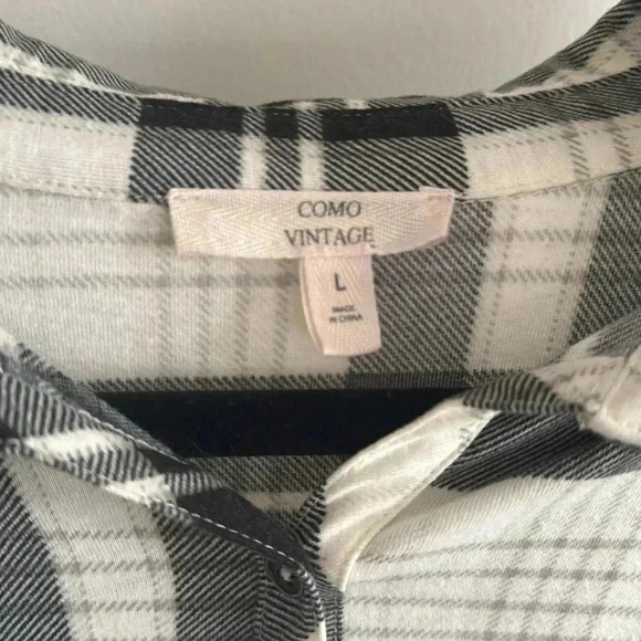 COMO VINTAGE l Large Womens Flannel Black and Gray - Picture 3 of 5